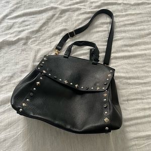 Studded Black Leather Bag